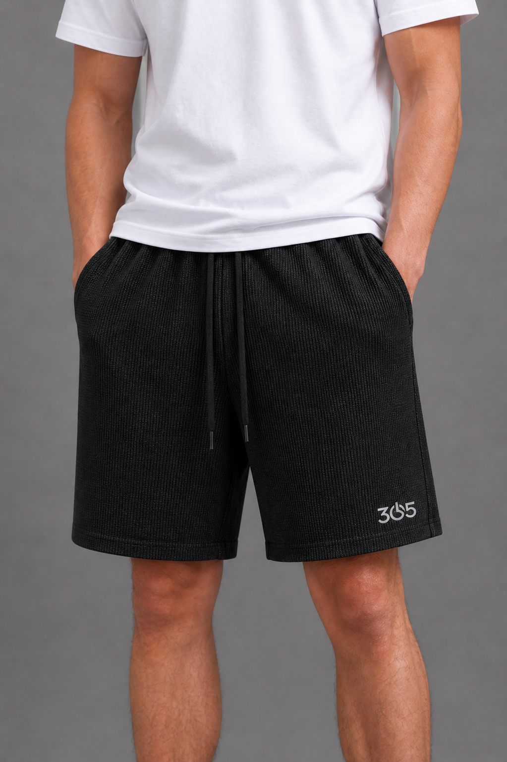MODE 365 Waffle Knit Shorts - Black