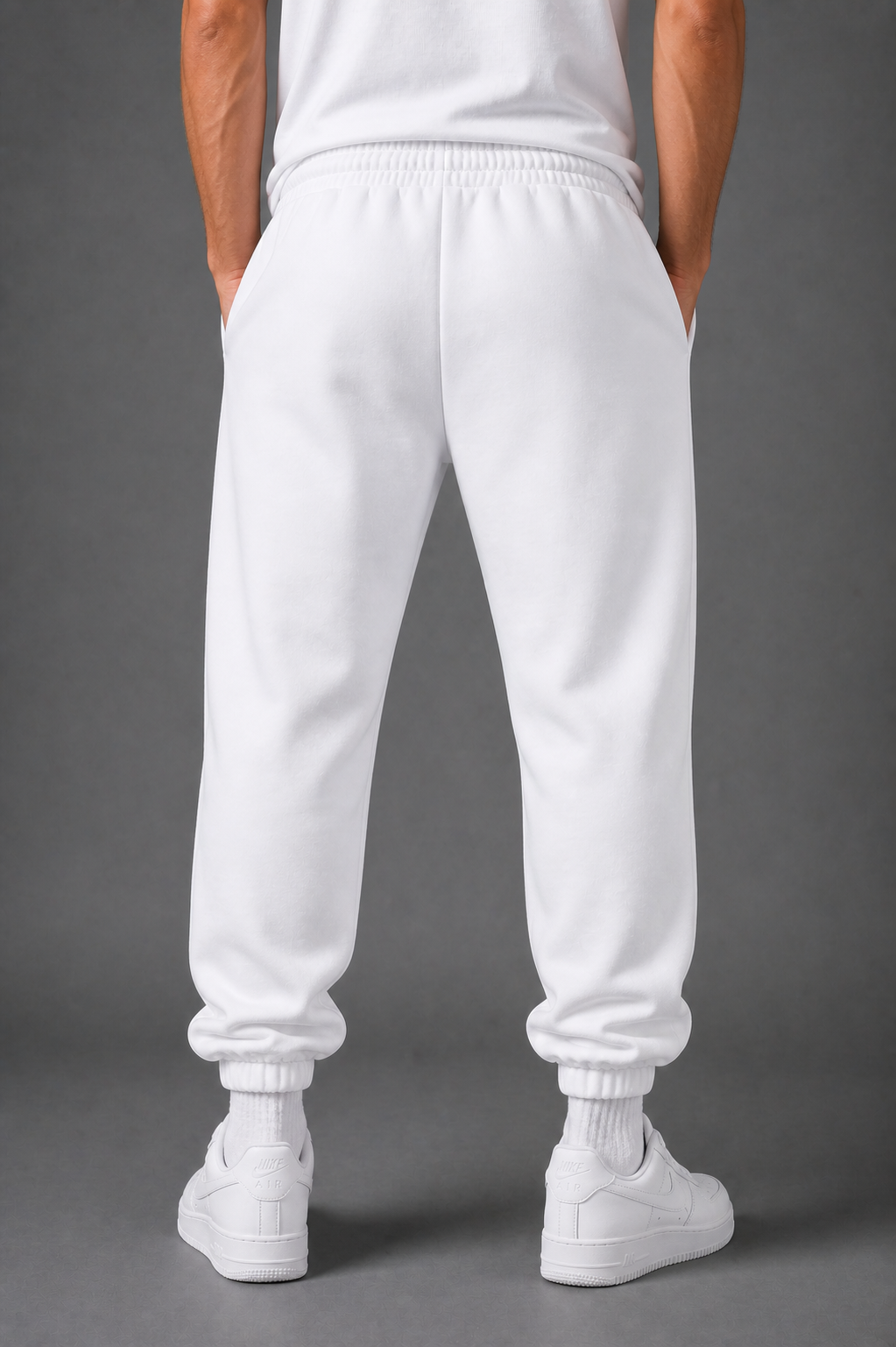 Cuffed Joggers - White