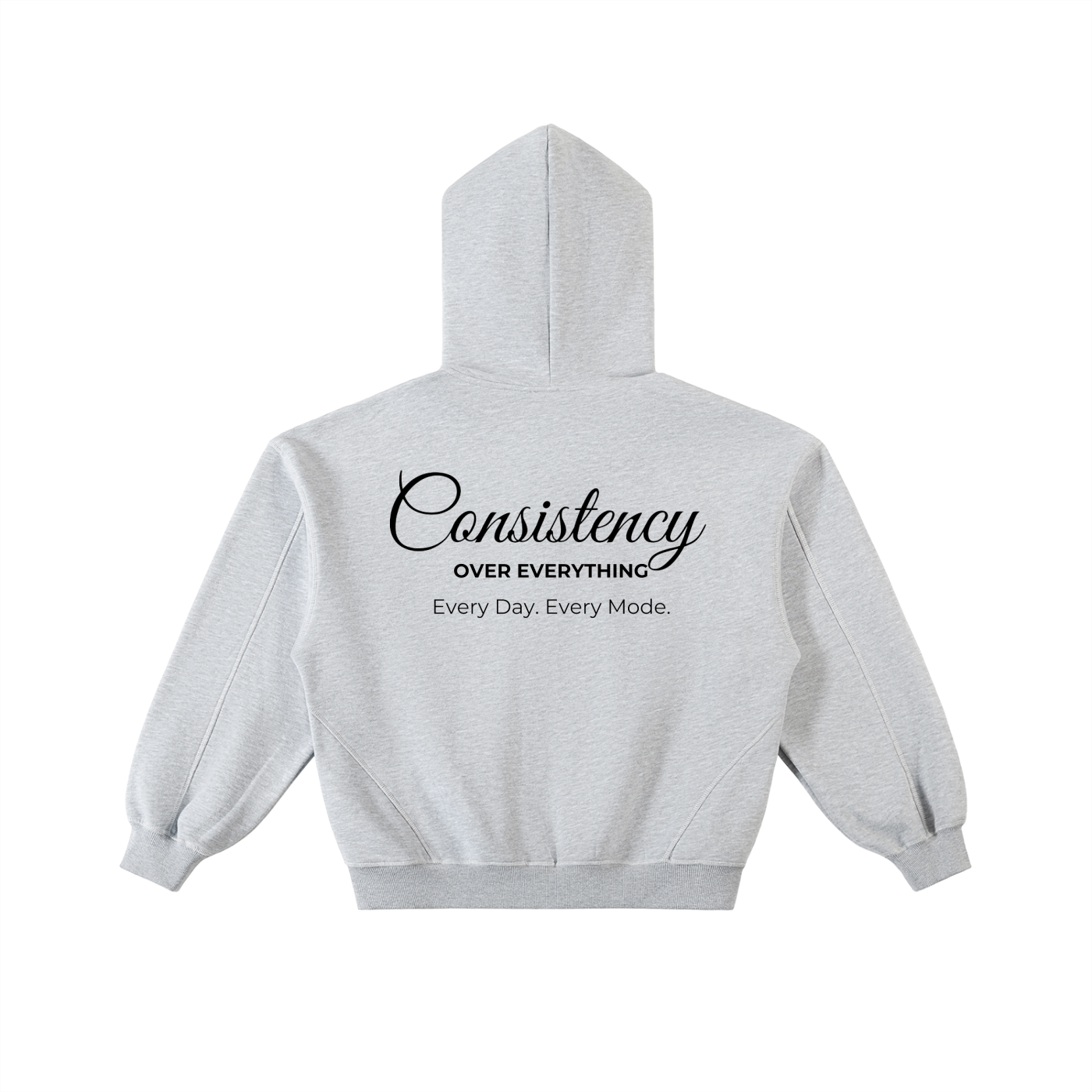 MODE 365 Zip-Up Boxy Hoodie - Flower Grey