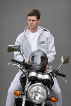 MODE 365 Zip-Up Boxy Hoodie - Flower Grey